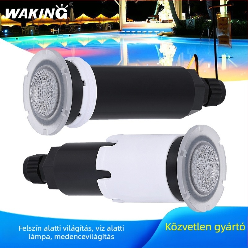 GRPC55 RGB színváltós víz alatti lámpa uszodához, 12/24V AC/DC, Osram LED, IP68, fényerő-szabályozás távirányítóval, mobilalkalmazással és Bluetooth-nal, rozsdamentes acél ház