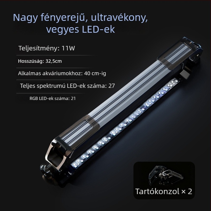 Chelang akvárium LED világítás, vízálló, merülő, teljes spektrumú növényvilágítás, dekoratív fénycső