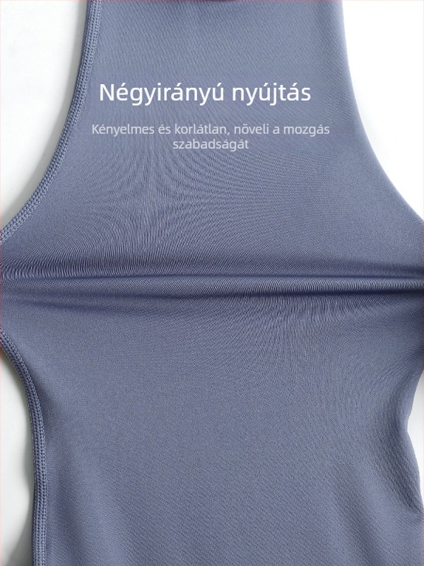 Uniszex gyorsan száradó hosszú ujjú fitnesz felső gallérral és cipzárral – 93% poliészter keverék, 7% spandex bélés