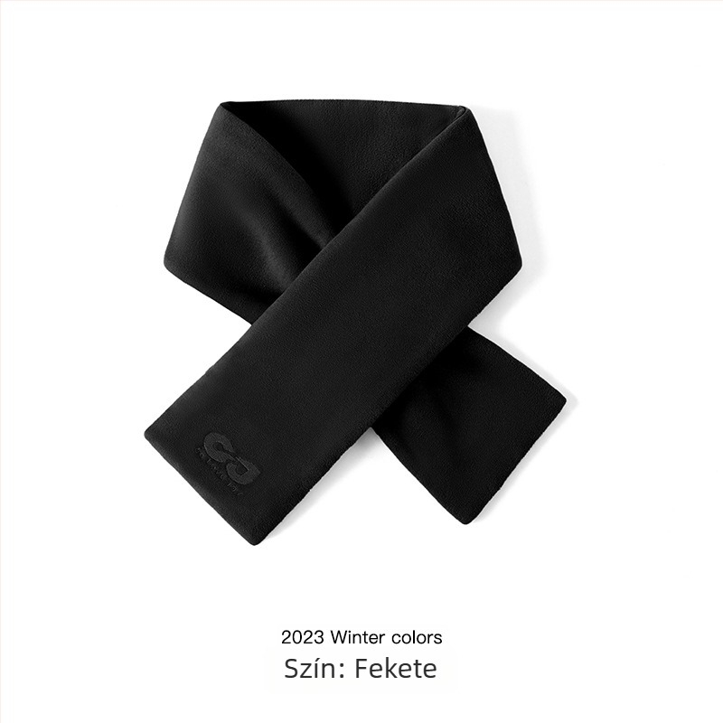 Férfi téli bársony sál fleece béléssel, önmelegítő, szélvédett, retro stílus