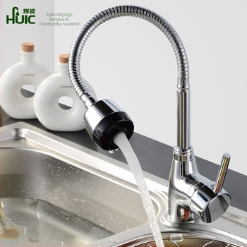 Réz konyhai csaptelep – háromutas univerzális keverő, kerámiabetétes szelep, emelő típusú, összecsukható forgócső