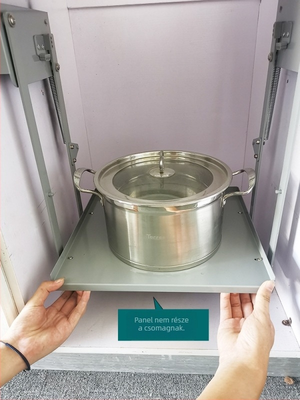 Konyhai szekrény felhúzható kosár és tartólap juicer/mixer számára – Yue Dun, festett szénacél, új kínai stílus