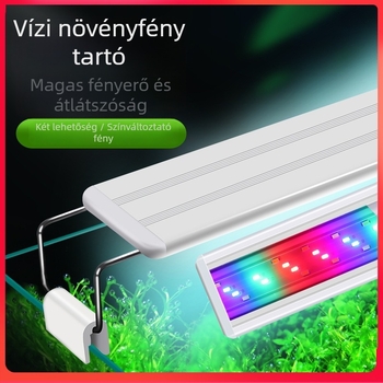 Akváriumi LED lámpa vízi növényekhez – fröccsenésálló, teljes spektrumú LED világítás (Water Pet Family, anyagok: műanyag/acél/akril, súly: 0,3–0,5 kg)