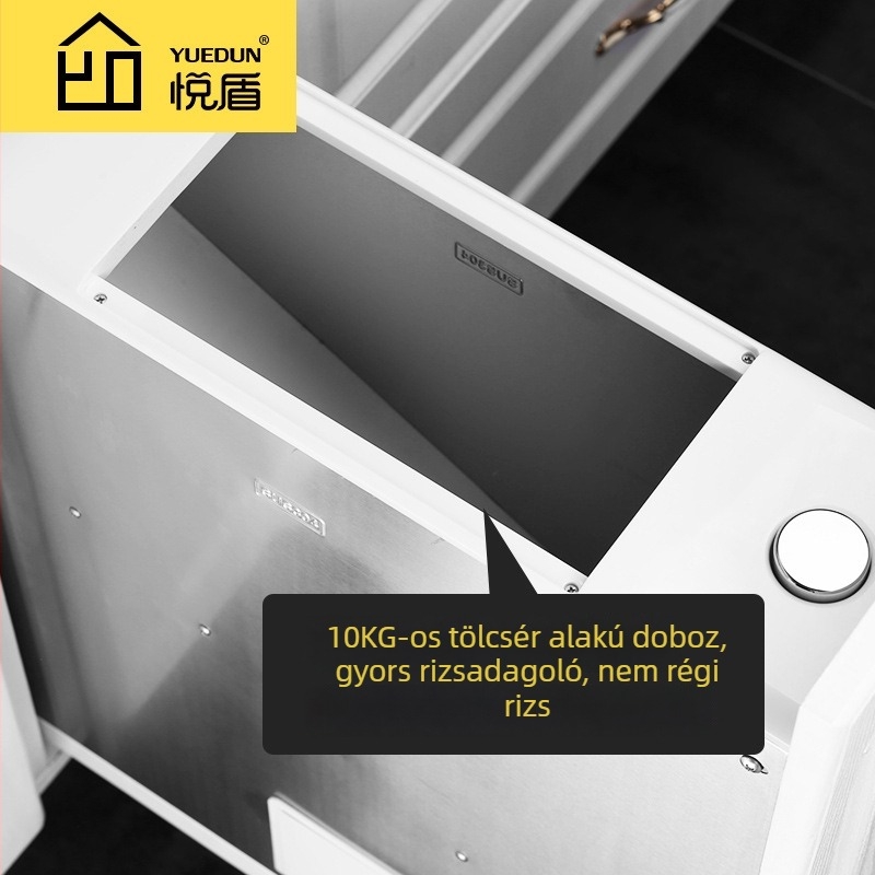 Rizseshordó szekrény fiókjához amortizált csúszó sín – 304 rozsdamentes acél, Yue Dun, világos luxus stílus