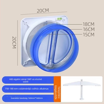 Kettős záródású visszacsapó szelep univerzális konyhai szagelszívóhoz — levegő kimenet, kivezetőcső, modern minimalist stílus