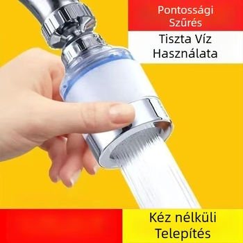 360°-ban forgó vízcsap vízszűrő, univerzális csatlakozó a konyhához, fröccsenés elleni védelem, műanyag test