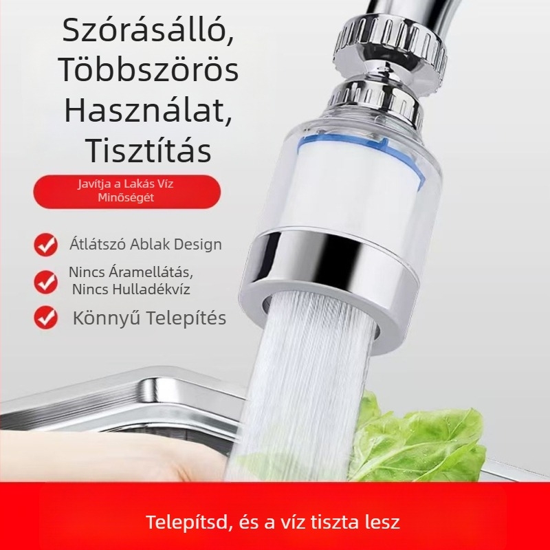 360°-ban forgó vízcsap vízszűrő, univerzális csatlakozó a konyhához, fröccsenés elleni védelem, műanyag test