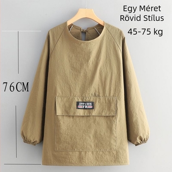 Taslan anyagú ujjú kötény konyhára, karikatúra mintás, anti-szennyeződés védelem