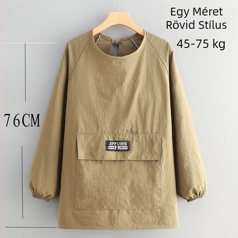 Taslan anyagú ujjú kötény konyhára, karikatúra mintás, anti-szennyeződés védelem