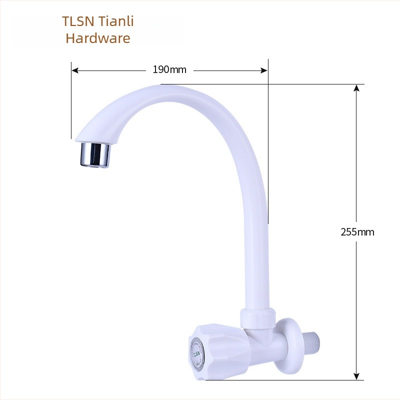 Konyhai csaptele, műanyag, falba épített kivitel, kerámia szeleppel, 16 mm bemenet/kimenet, 0–80°C
