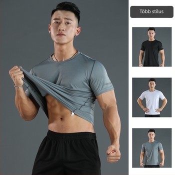 Edzésre tervezett tréninges póló gyorsan száradó, lélegző, vékony anyag; laza szabás, kerek nyak; 90% poliészter, 10% spandex; 2023