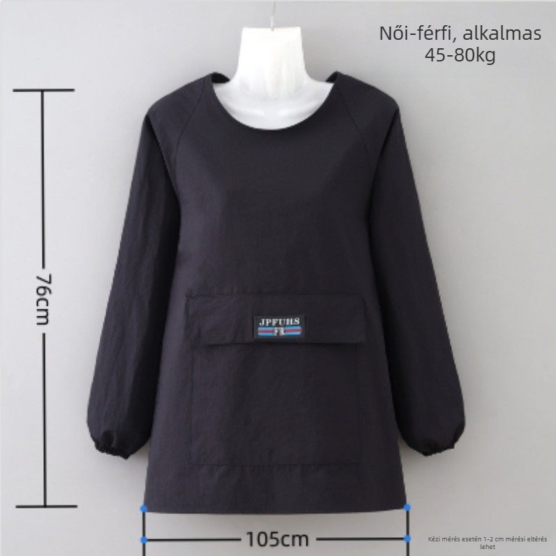 Bársonyból készült ujjú kötény catering-konyhákhoz, vízlepergető és szennyeződés elleni védelem.