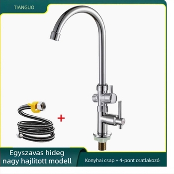 Konyhai mosogatócsaptelep – réztest, kerámiás szelepsapka, elektroplakkal bevont felület, emelhető nyitás, modell LX-88998