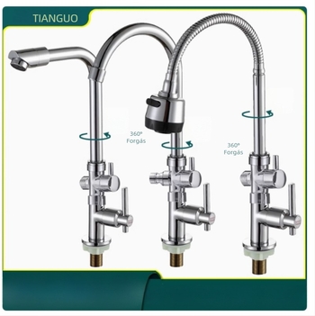 Konyhai mosogatócsaptelep – réztest, kerámiás szelepsapka, elektroplakkal bevont felület, emelhető nyitás, modell LX-88998