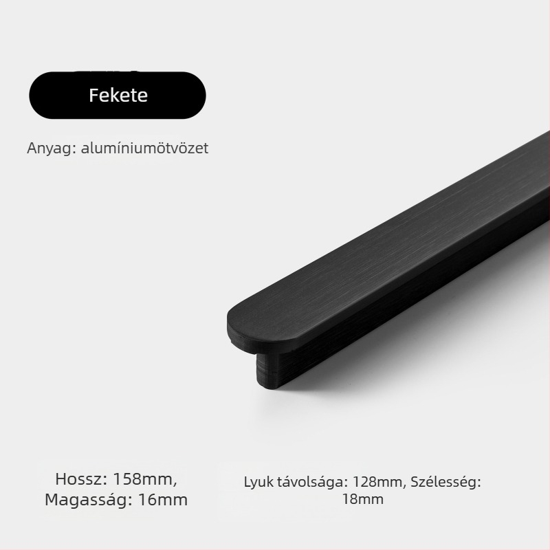 Gardrob fogantyú - alumínium ötvözet, öntvény, modern minimalist stílus, modell 8812