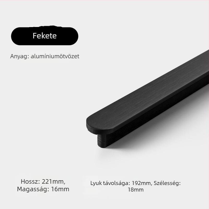 Gardrob fogantyú - alumínium ötvözet, öntvény, modern minimalist stílus, modell 8812