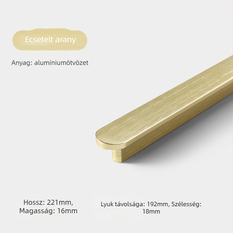 Gardrob fogantyú - alumínium ötvözet, öntvény, modern minimalist stílus, modell 8812