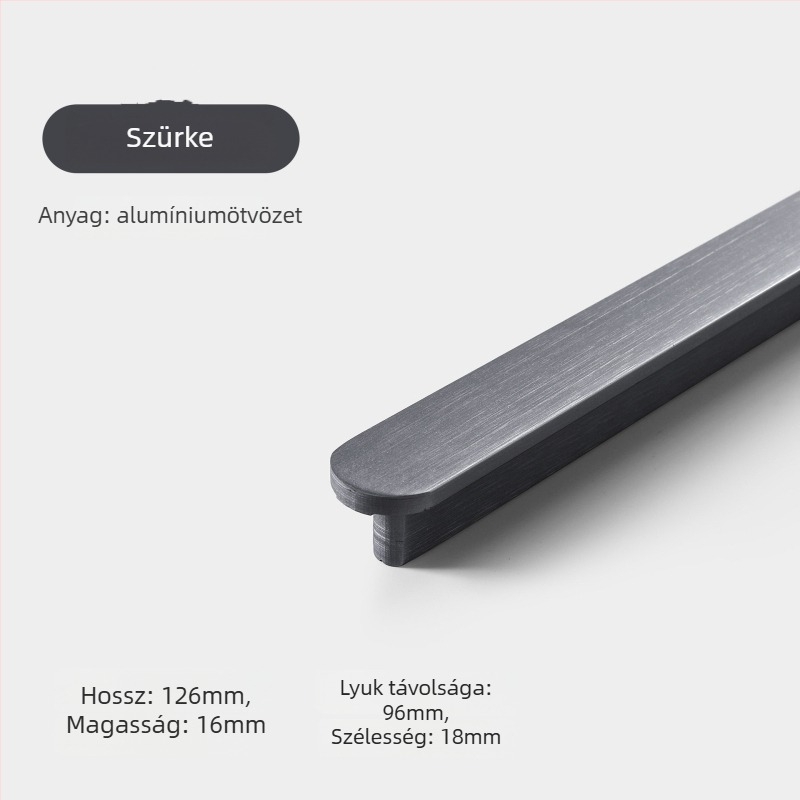 Gardrob fogantyú - alumínium ötvözet, öntvény, modern minimalist stílus, modell 8812