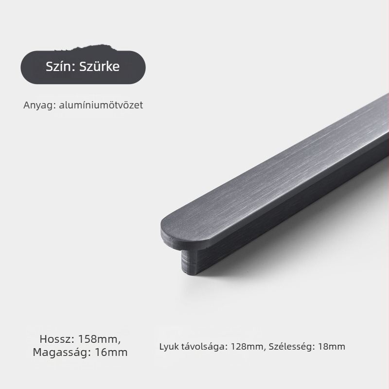 Gardrob fogantyú - alumínium ötvözet, öntvény, modern minimalist stílus, modell 8812