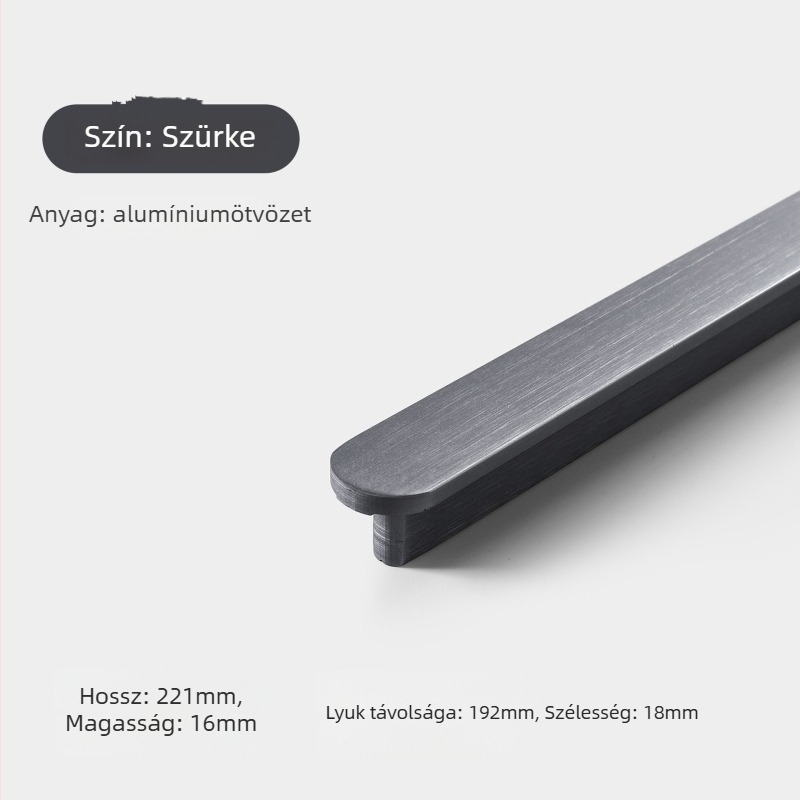 Gardrob fogantyú - alumínium ötvözet, öntvény, modern minimalist stílus, modell 8812
