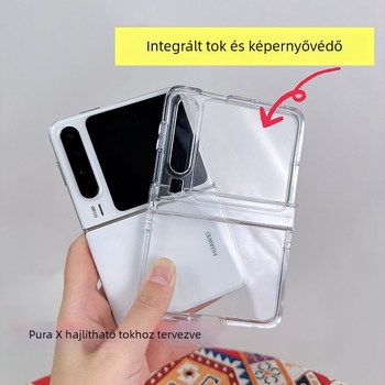 Huawei Purax telefonvédő, összecsukható kialakítás, PC anyag, forrópréses kivitel, ütésálló védelem, esztétikai megjelenés javítása