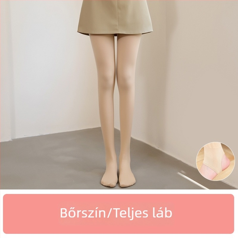 Női nylonból készült, fleece-sel bélelt, vastag téli harisnyanadrág őszi–téli szezonra