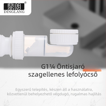 Konyhai mosogatókivonó csatlakozók – P-ív alak, Bounce típus, PP anyag, modell DL-8622E, modern minimalist stílus