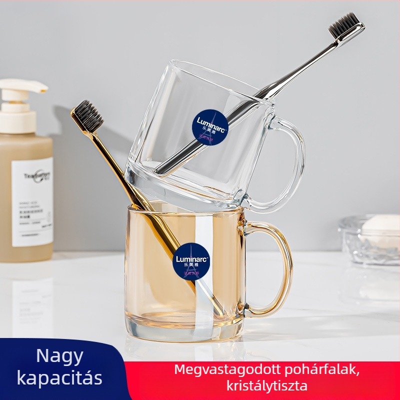 Lemeiya edzett üveg szájvíz és fogkefés pohár, kerek, egyrétegű, hőálló, otthoni és szállodai használatra