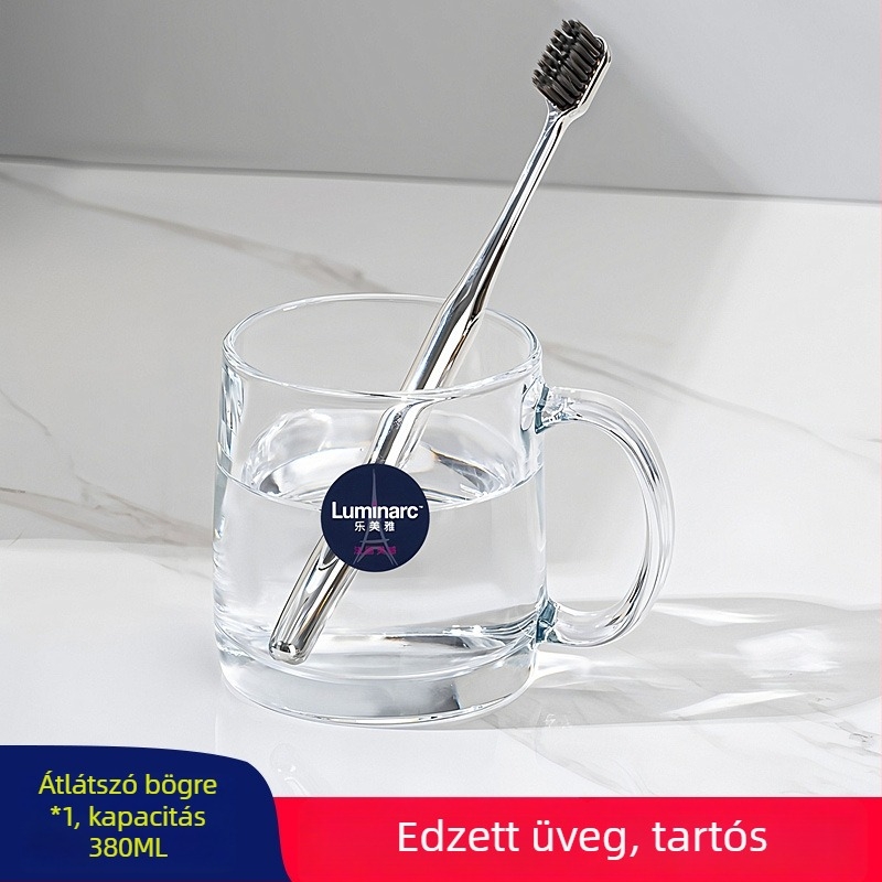 Lemeiya edzett üveg szájvíz és fogkefés pohár, kerek, egyrétegű, hőálló, otthoni és szállodai használatra