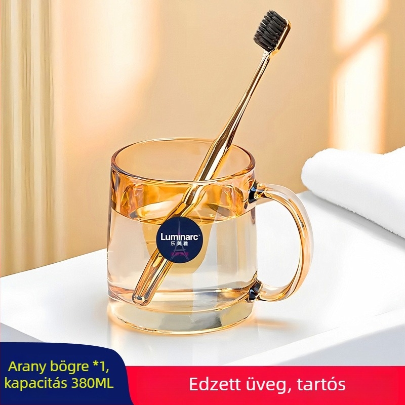 Lemeiya edzett üveg szájvíz és fogkefés pohár, kerek, egyrétegű, hőálló, otthoni és szállodai használatra