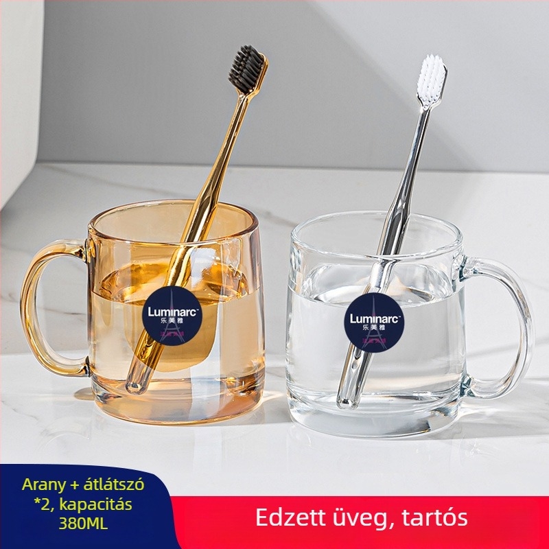 Lemeiya edzett üveg szájvíz és fogkefés pohár, kerek, egyrétegű, hőálló, otthoni és szállodai használatra
