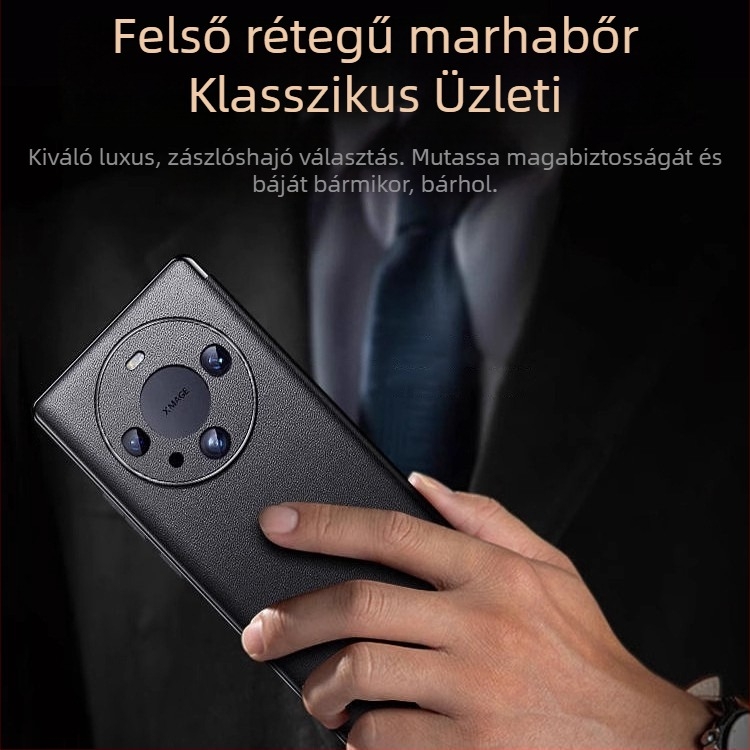 Huawei Mate60 Pro+ bőr flip tok, vezeték nélküli töltés, alvó mód, mágneses rögzítés Mate70 és Mate80