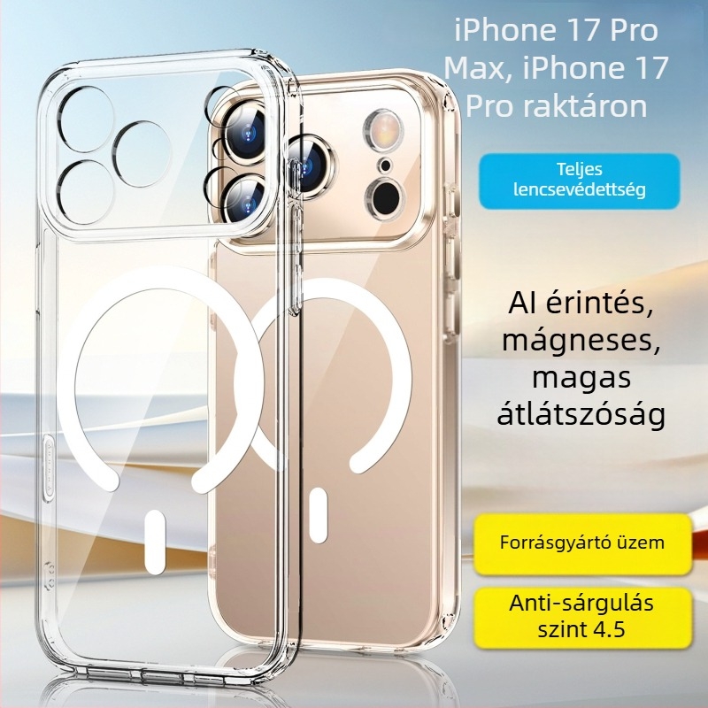 2-in-1 átlátszó mágneses tok iPhone 17 Pro Maxhoz teljes kameravédelemmel