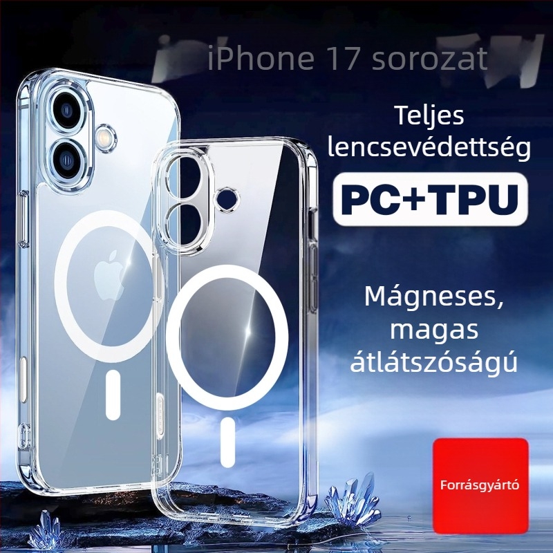 2-in-1 átlátszó mágneses tok iPhone 17 Pro Maxhoz teljes kameravédelemmel