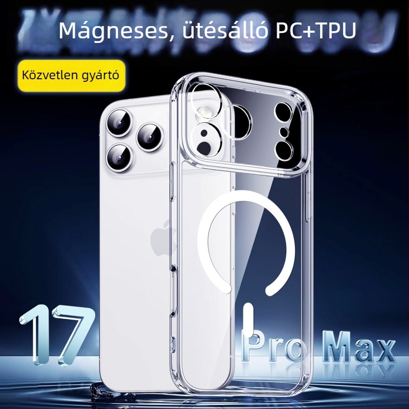 2-in-1 átlátszó mágneses tok iPhone 17 Pro Maxhoz teljes kameravédelemmel