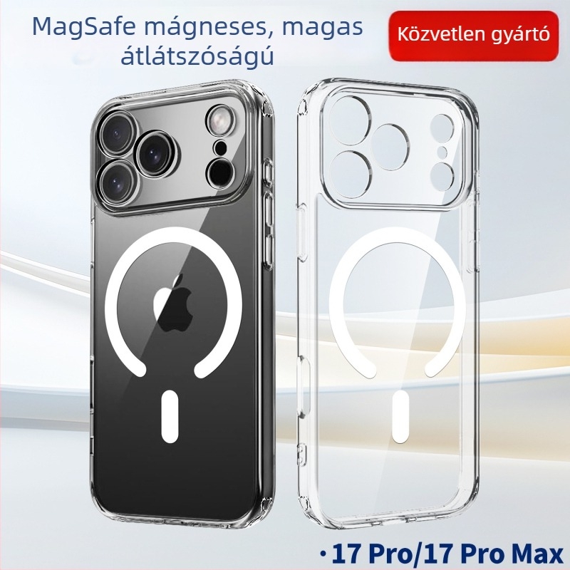 2-in-1 átlátszó mágneses tok iPhone 17 Pro Maxhoz teljes kameravédelemmel