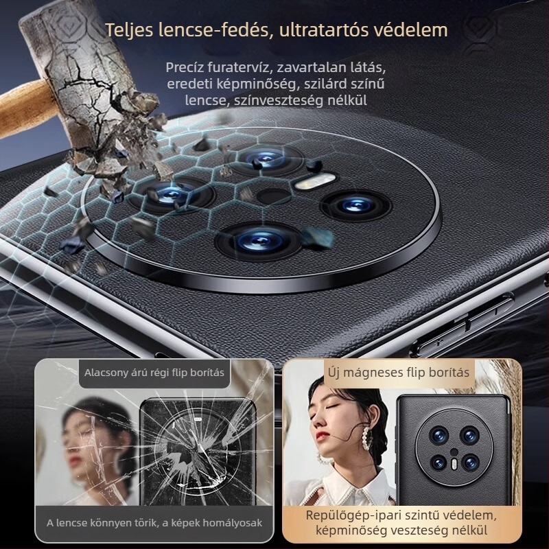 Huawei Mate70 Pro bőr mágneses flip tok