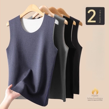 Unisex poliészter termikus mellény velúr béléssel, vastagság 251–300 g/m², kerek nyakú, pull-over stílus