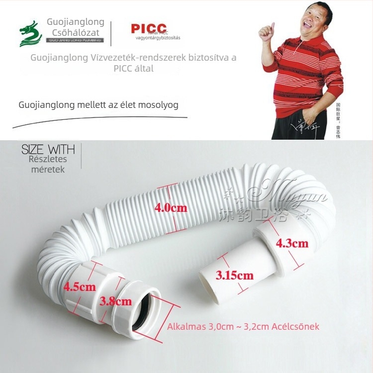 Mosdólefolyócső – teleszkópos, PE/PP anyag, Muyun márka, 0,2 kg