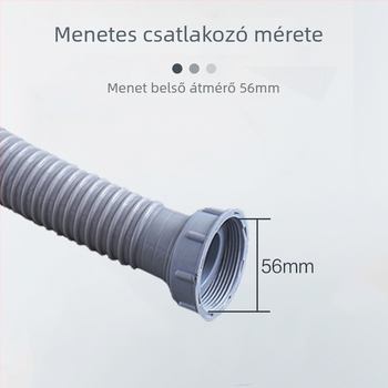 Konyhai mosogatóhoz való menetes lefolyócső, vastagított kivitel, 56–58 mm átmérő