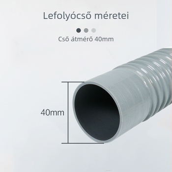 Konyhai mosogatóhoz való menetes lefolyócső, vastagított kivitel, 56–58 mm átmérő