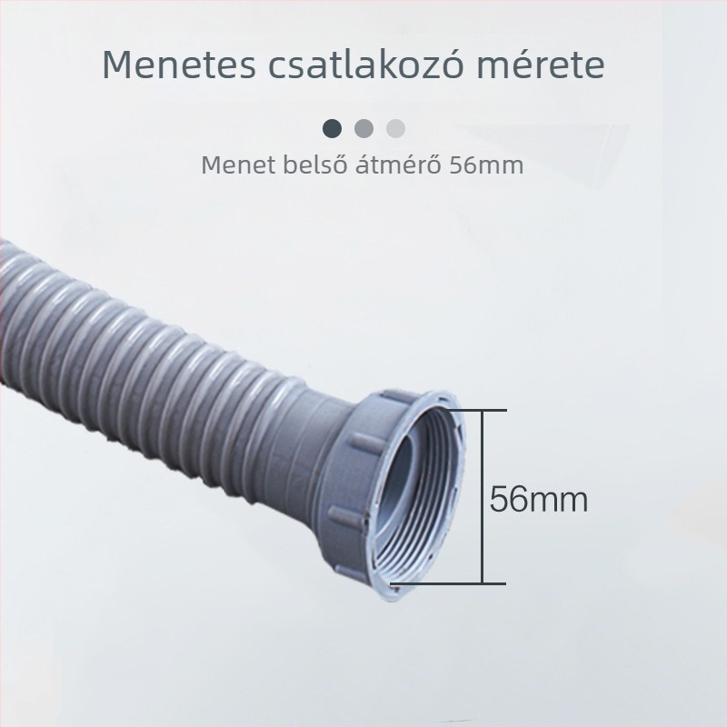 Konyhai mosogatóhoz való menetes lefolyócső, vastagított kivitel, 56–58 mm átmérő