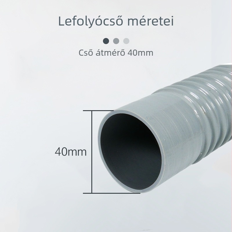Konyhai mosogatóhoz való menetes lefolyócső, vastagított kivitel, 56–58 mm átmérő