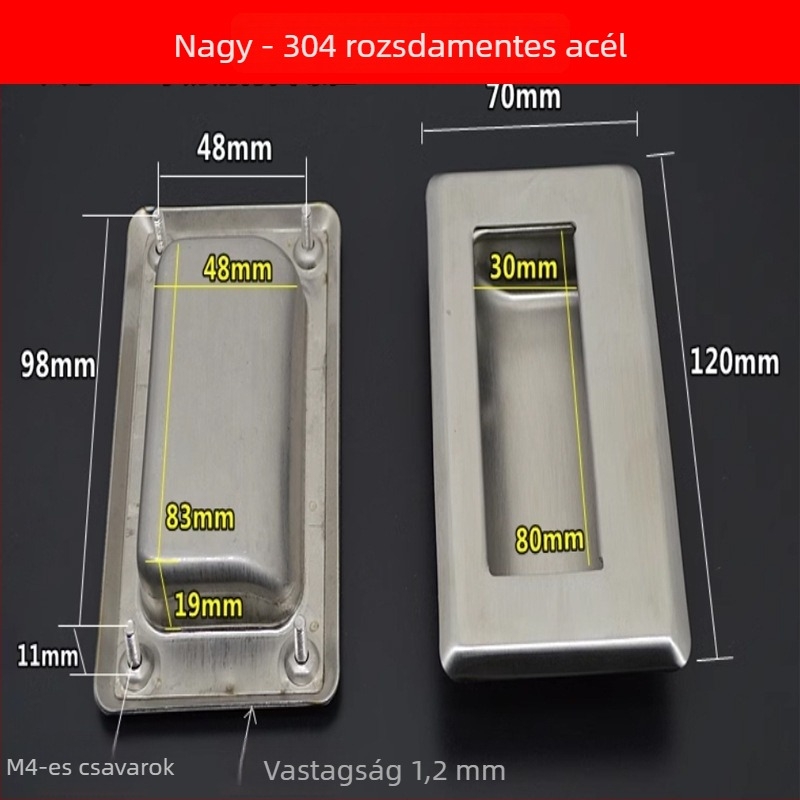 Rozsdamentes acél fogantyú szekrényhez, rejtett beépítésű, modell LSY-203, krómozott felület