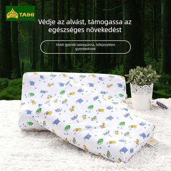 Gyerekeknek készült latex párna – téglalap alakú, természetes latex, latex tartalom 90% felett, pamut huzat, alkalmas gyermekeknek és csecsemőknek