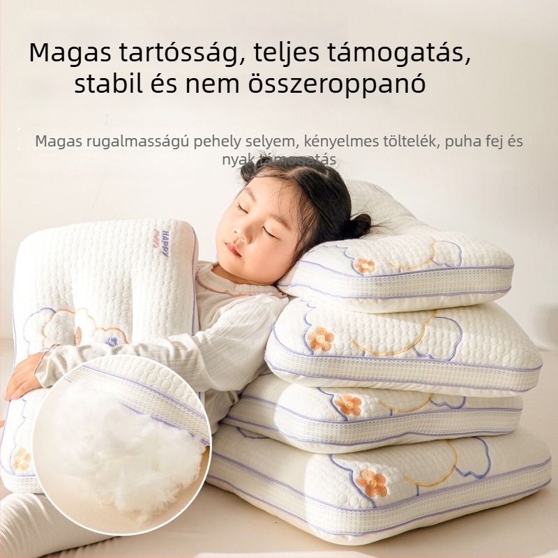 Gyerekeknek való nyaki párna - téglalap alakú, töltet: poliészter rost, huzat: poliészter, gyerekek számára, tömege 0,55–1,0 kg