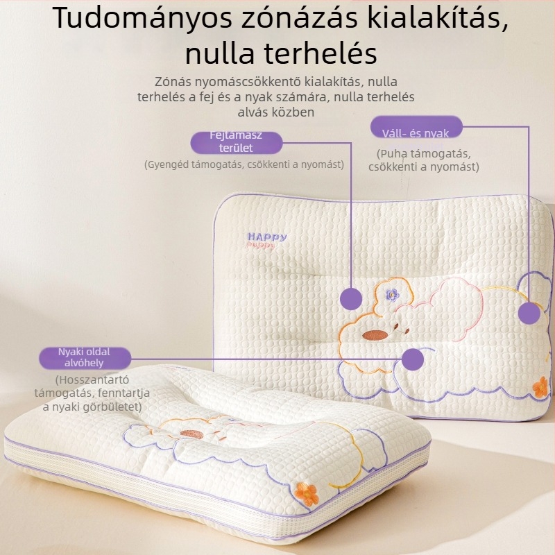 Gyerekeknek való nyaki párna - téglalap alakú, töltet: poliészter rost, huzat: poliészter, gyerekek számára, tömege 0,55–1,0 kg