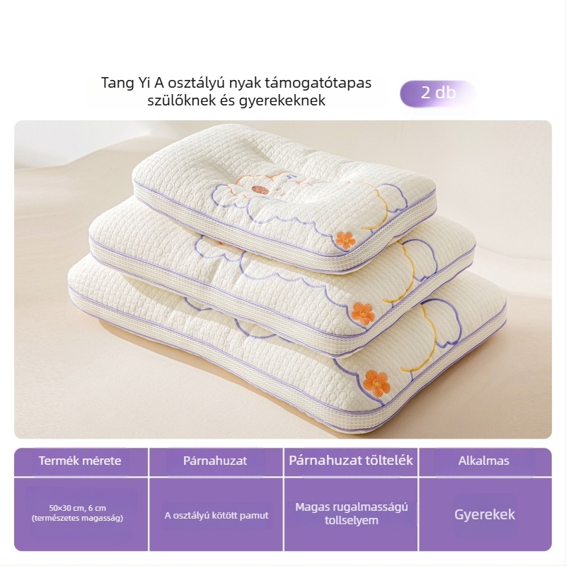 Gyerekeknek való nyaki párna - téglalap alakú, töltet: poliészter rost, huzat: poliészter, gyerekek számára, tömege 0,55–1,0 kg