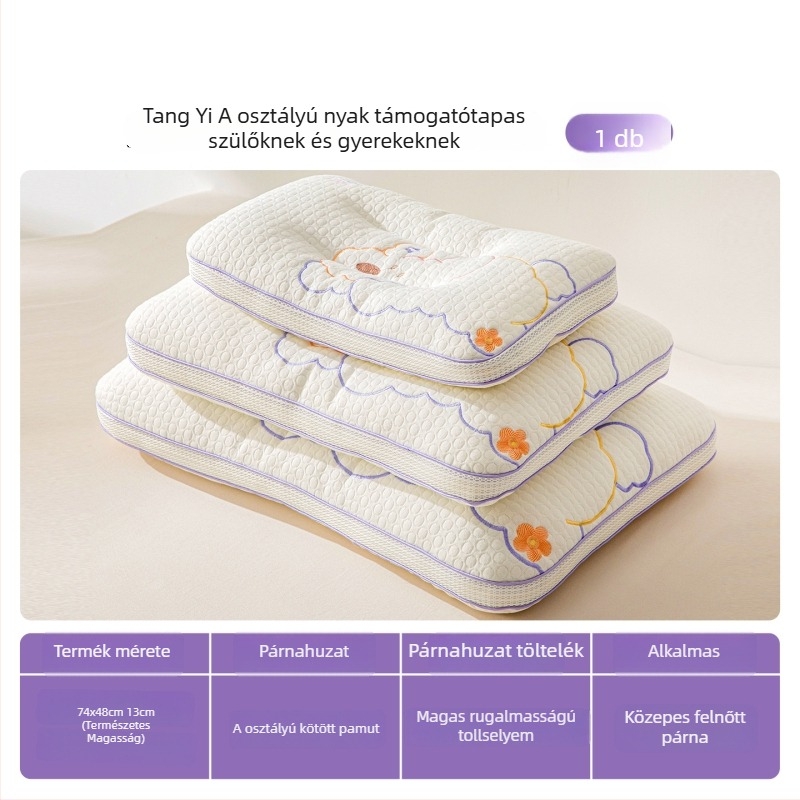 Gyerekeknek való nyaki párna - téglalap alakú, töltet: poliészter rost, huzat: poliészter, gyerekek számára, tömege 0,55–1,0 kg