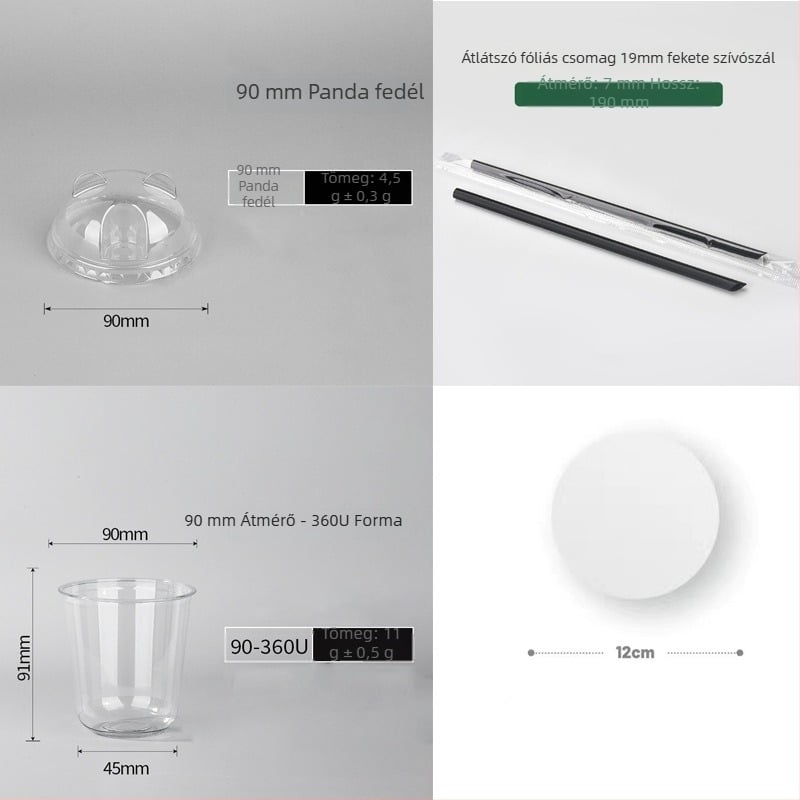 Egyszer használatos PET pohár lapos tetővel, ovális alak, 301–400 ml kapacitás, testre szabható nyomtatás